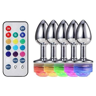 Stainless Steel Pretty Jewel LED Plug Men With Remote