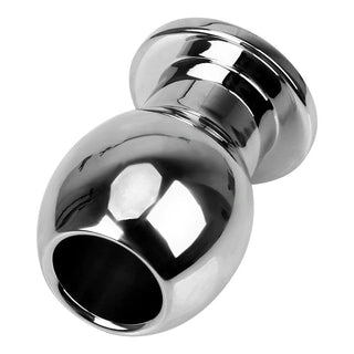 Take a look at an image of Ribbed Ass-Gaping Smooth Metal Hollow Plug for heightened stimulation.