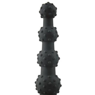 Here is an image of Beaded and Dotted Silicone Anal Toy 5.71 Inches Long highlighting its adjustable vibration frequency feature