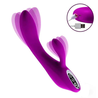 Displaying an image of Dual Motor Powerful Personal G-Spot Vibrator made from premium silicone material.