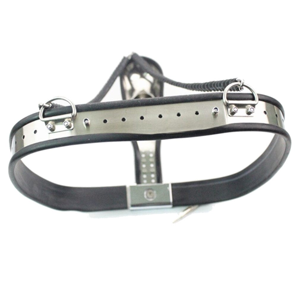 In the photograph, you can see an image of the comfortable and stylish Locked Down Penis Chastity Belt for secure and fashionable chastity play.