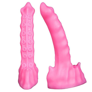 Presenting an image of a pastel colored tentacle sex toy in mixed colors with a powerful suction cup.