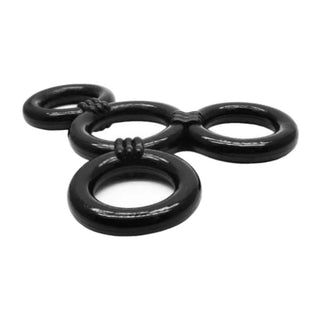 Presenting an image of Silicone Cock and Ball Ring with quadruple rings for enhanced performance and satisfaction.