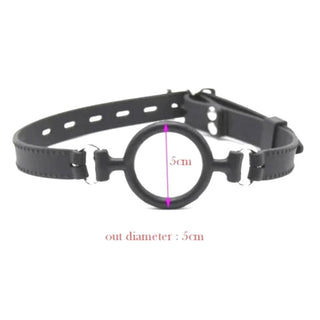 Presenting an image of Electronic Timer Locking Ring Gag in black color, designed for controlled pleasure and trust in BDSM play.