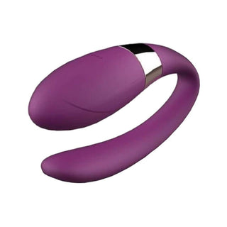 Featuring an image of Purple Invasion Couple Vibrator showcasing dimensions perfect for intimate stimulation.