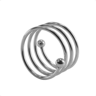 Spiral Enclosure Silver Penis Ring - Image showing the various diameter sizes available for a customized fit.