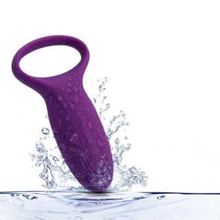 Displaying an image of Rechargeable Vibrating Purple Ring with adjustable diameter for a customized experience.