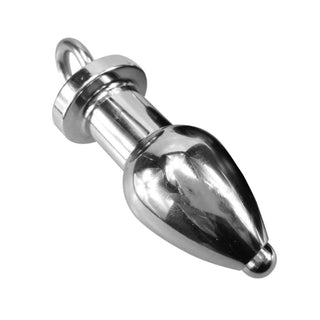 This is an image of Metal Ass Dilator Hollow Anal Plug 4.53 Inches Long, crafted from high-quality metal for a sturdy and unique sensation, with easy cleaning and maintenance.