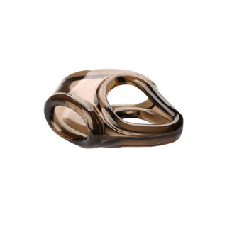 Crystal Brown silicone cock ring with flexible sizing for maximum pleasure