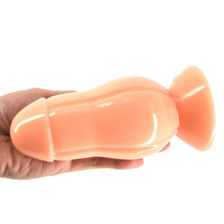 The dimensions of the Silicone Tricolor Plug: Length: 5.83 inches, Head width: 1.97 inches, Widest point: 2.56 inches