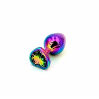In the photograph, you can see an image of Rainbow Princess Heart Shaped Jewel Three Steel Plug Set Men, providing a visual representation of the progression of sizes in the set for gentle exploration.