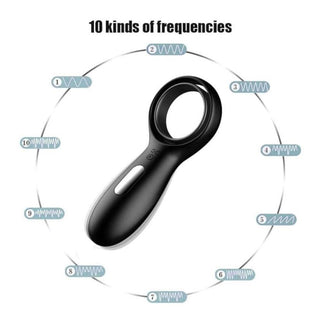 Feast your eyes on an image of Sleek Black Vibrating Cock Ring Silicone, fit for a king with sleek design and smooth texture.