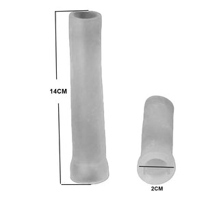 An image highlighting the easy maintenance and cleaning process of the Stretchy Tube Silicone Cock Sleeve Extender.