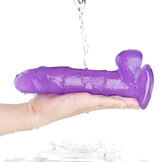 Here is an image of Colored Soft Silicone Dildo Jelly 8 Inch With Suction Cup with a bulbous tip design.