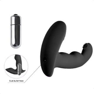 An image showcasing the dimensions of the Black Butterfly Vibrator Wearable Underwear Prostate Massager, providing the perfect balance of comfort and stimulation.