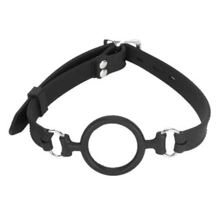 Pictured here is an image of Black Silicone Gag Ring for BDSM play, empowering you to take control.