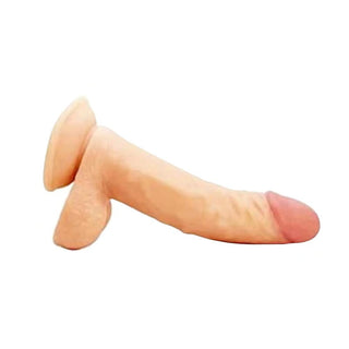 This is an image of Daily Therapy 7 Inch Real Skin Flexible Dildo with a suction cup for hands-free enjoyment.