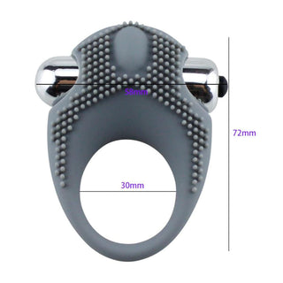 Mind-Blowing Silicone Bullet Vibrating Cock Ring Sex Toy For Couple with dimensions of 2.83 inches in length and 1.18 inches in diameter.