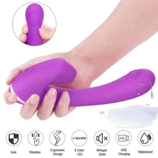 A Clit Sucking Pulse G Spot Vibrator Massager measuring 8.18 inches in length.