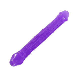 Displaying an image of a purple Flexible Double Ended Soft Dildo Jelly for blissful and flexible penetration play.