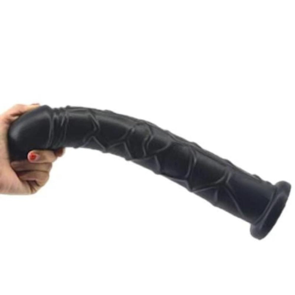 Observe an image of Ultimate Erotic Masturbator 13 Inch Dildo Long with prominent veins for heavenly sensations.