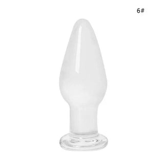 Here is an image of 7 Styles Crystal Glass Anal Plug Training Men with lengths ranging from 8 cm to 14 cm.