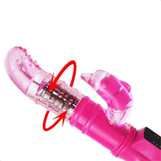 An image showing the overall length of 8.27 inches of the Vigorous 12-Speed Rotating Rabbit Vibrator