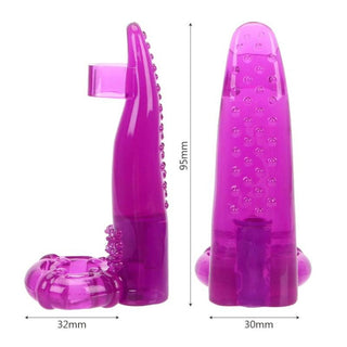 Pictured here is an image of Tongue-Shaped Foreplay Vibrating Ring in purple silicone material.