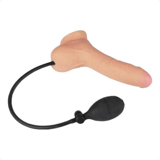 Pictured here is an image of Meaty Suction Cup Inflatable 10 Inch with 10-inch length and bulb accessory for fullness and stimulation.