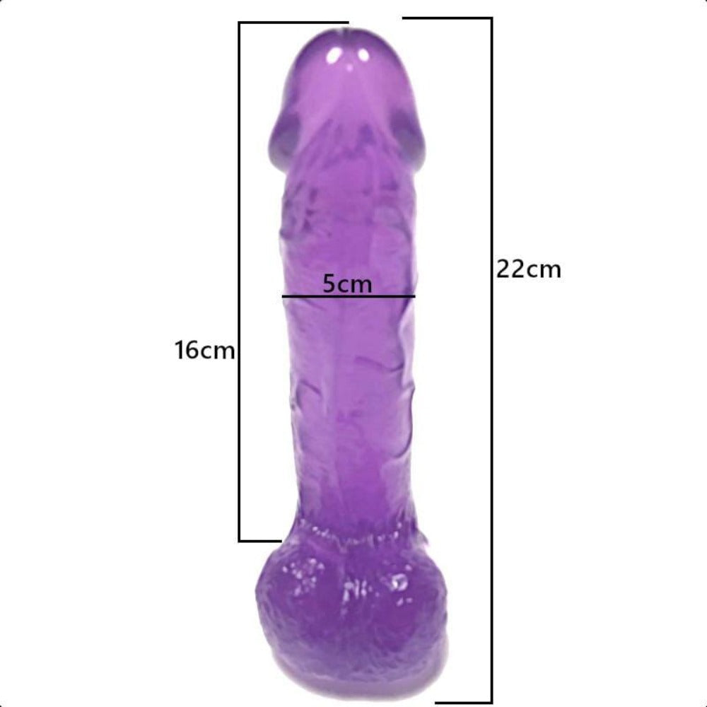 This is an image of Get Ready to Masturbate 8 Inch Purple Dildo, designed to keep you energized with soothing orgasms and a realistic look.