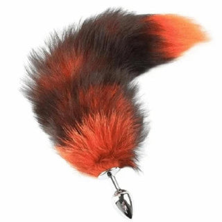 Presenting an image of Super Fluffy and Colorful Fox Tail 22 Inches Long Butt Plug in pink, green, rose red, orange, blue, and red colors.
