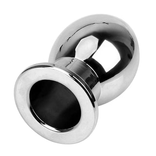 Pictured here is an image of high-quality stainless steel Ass-Gaping Smooth Metal Hollow Plug for seamless experience.