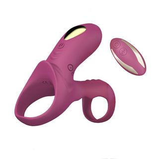 Pictured here is an image of Dual Motor Stimulation Male Vibrating Dick Ring with full length of 4.29 inches.