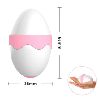 Silicone and ABS egg-shaped sex toy with simulated tongue and seven vibration modes.