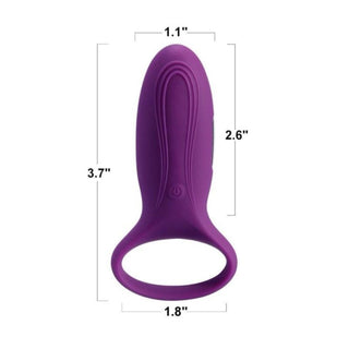 Take a look at an image of Rechargeable Vibrating Purple Ring, a durable and innovative intimate tool for thrilling solo play.