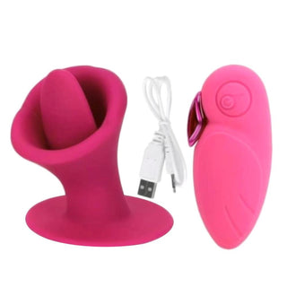 Pictured here is an image of the remote control for Oral Stimulation Remote Tongue Nipple Toys Clit Vibrator: Length - 3.35 inches, Diameter - 1.50 inches
