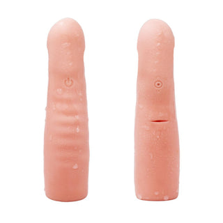 Take a look at an image of a 6.10-inch silicone penis sleeve with veined texture for realistic sensations.