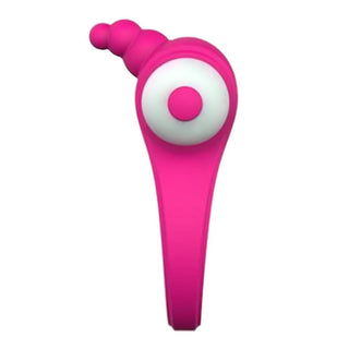 Image of a pink clit tickler vibrating love ring for heightened sensations.