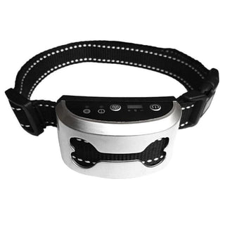 Feast your eyes on an image of Smart Shock Ultrasonic Punishment Collar with reflective nylon strap and ABS shocker, designed for heightened pleasure.