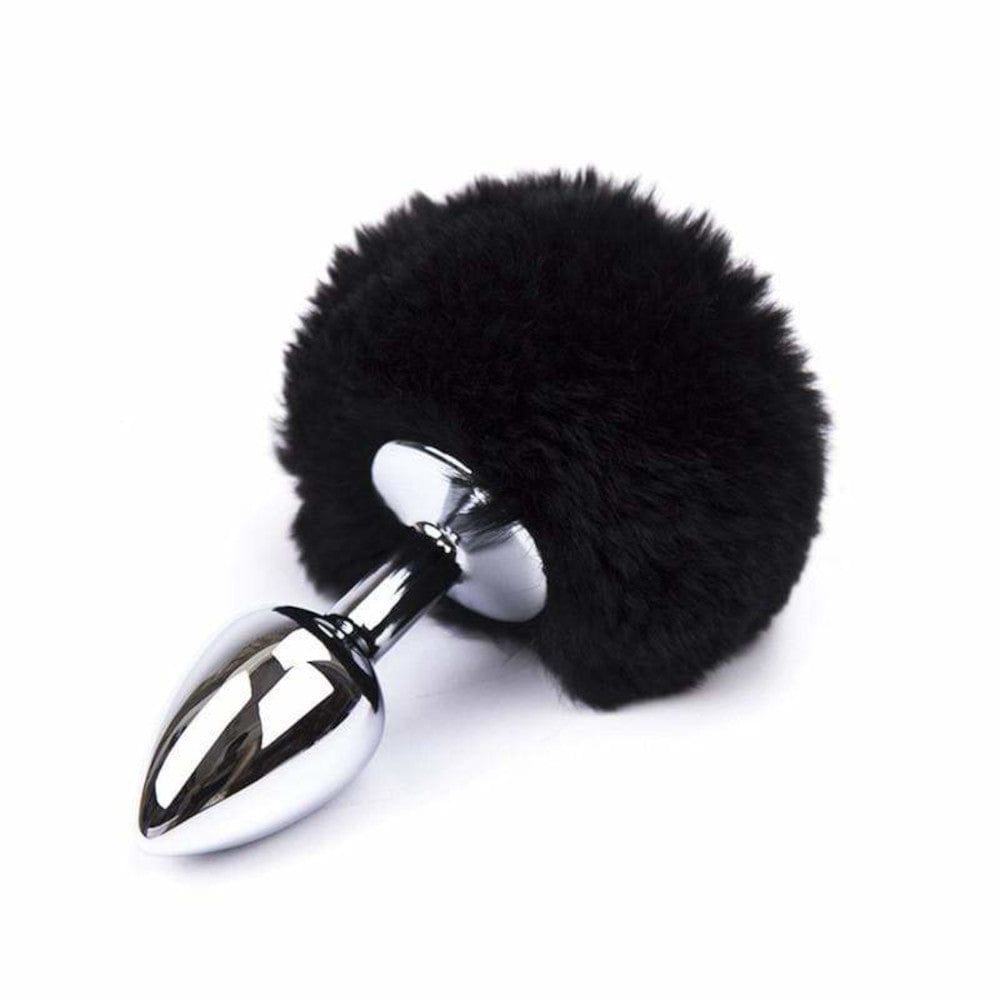 Enjoy the slow dance of pleasure with the Black Stainless Steel Bunny Tail Butt Plug designed for comfort and delight.