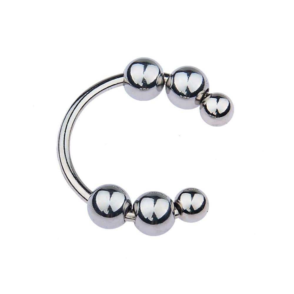 Observe an image of C-Shaped Beaded Stainless Glans Ring for elevated pleasure experiences.