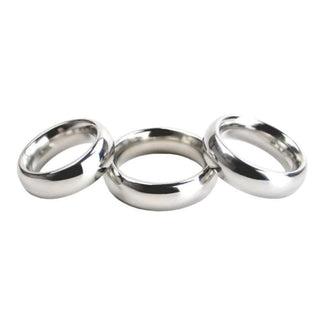 You are looking at an image of Ejaculation Enhancer Silver Ring, available in small, medium, and large sizes with diameters of 1.57 inches, 1.77 inches, and 1.97 inches respectively for a perfect fit.