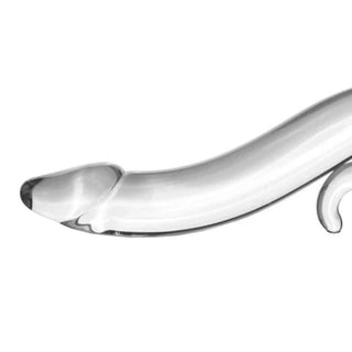 Presenting an image of Smooth Tentacle Crystal Curved Glass Dildo G-Spot measuring 6.89 inches in length and 0.98 inches in width.