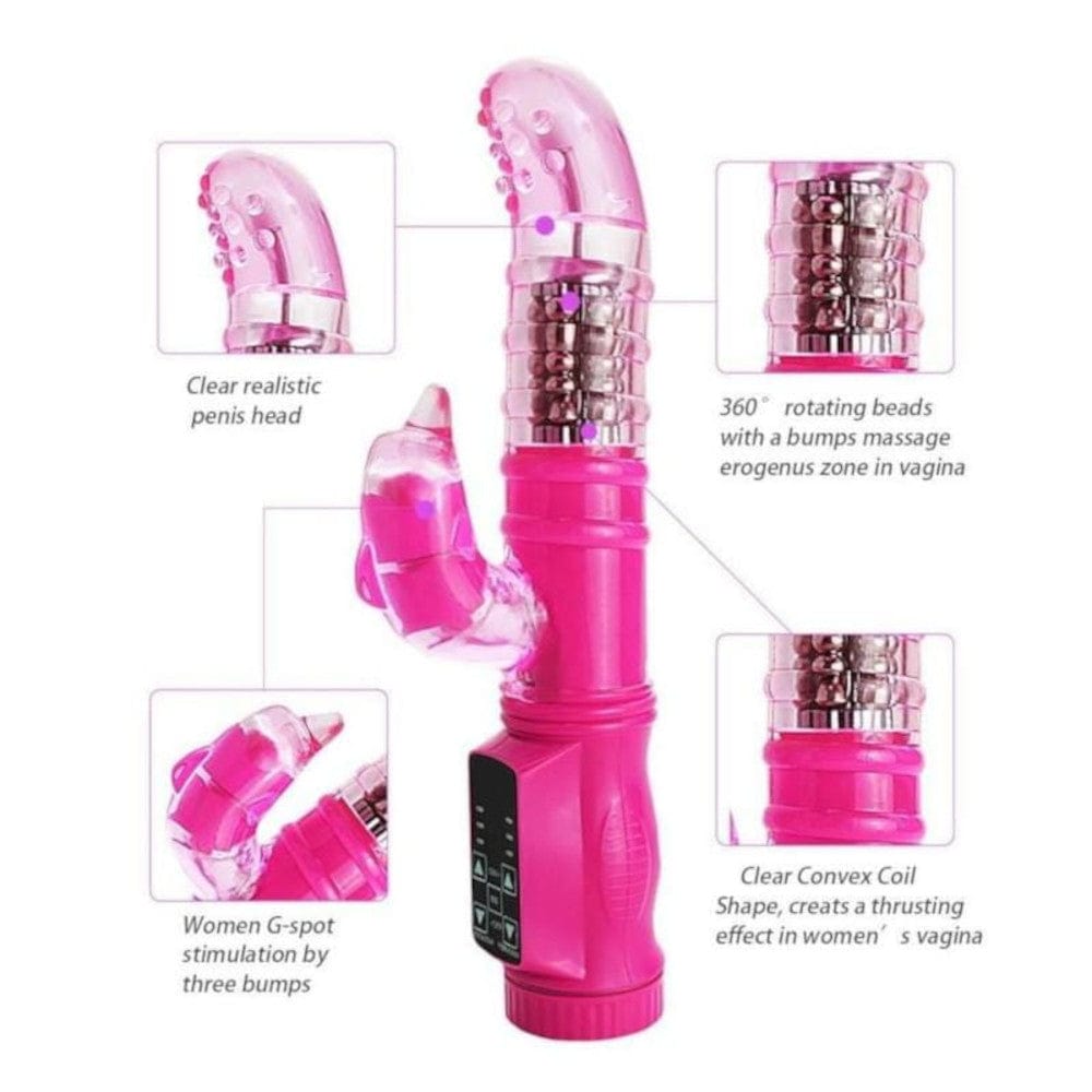 An image displaying the insertable length of 4.13 inches of the Vigorous 12-Speed Rotating Rabbit Vibrator