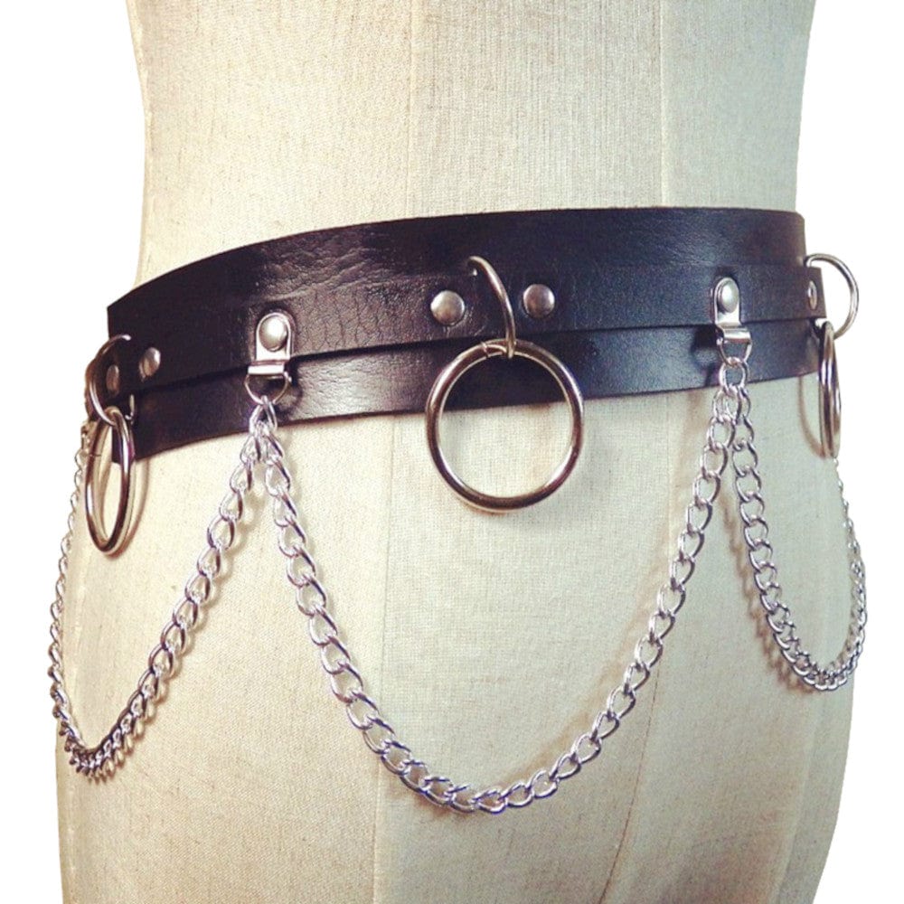 Feast your eyes on an image of the Leather Chains BDSM Belt Strap showcasing its versatility and personalization options.