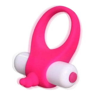 Vibrant pink love ring with bullet vibrator for unforgettable moments.