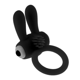 Observe an image of Cock Ring With Tickler | Erotic Massage Rabbit Cock Ring in rose color with rabbit ears for clitoral stimulation.