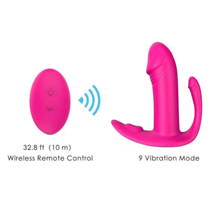 Featuring an image of the G-spot massager on the Triple Stimulating Discreet Remote Underwear Wearable Vibrator Butterfly