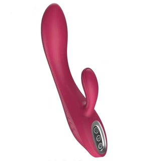 Displaying an image of Dual Motor Powerful Personal G-Spot Vibrator in purple color with dual-shaft design.