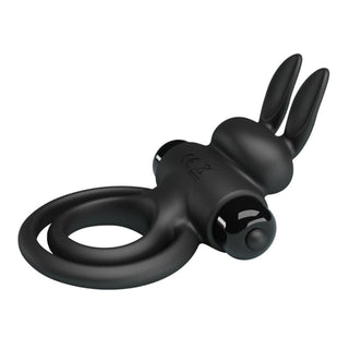 An image showcasing the dual stimulation system of the Dual Ring | Lock 10-Speed Male Rabbit Vibrating Cock Ring.